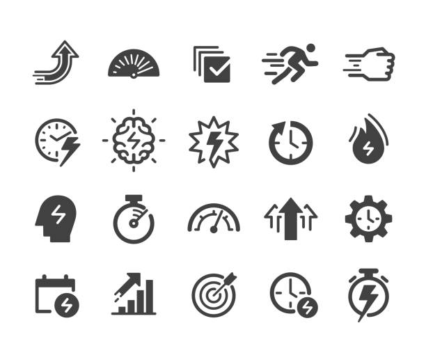 performance icons - classic series - gewitterblitz grafiken stock-grafiken, -clipart, -cartoons und -symbole
