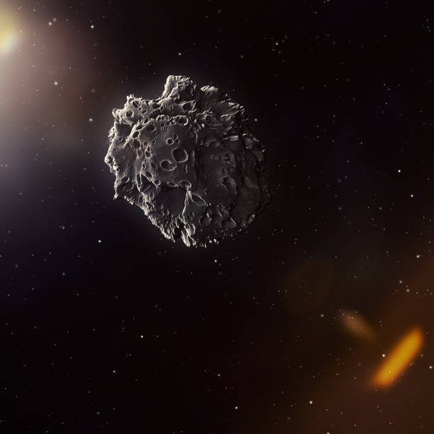 istock meteorite in the deep space with sun flare 1241656606