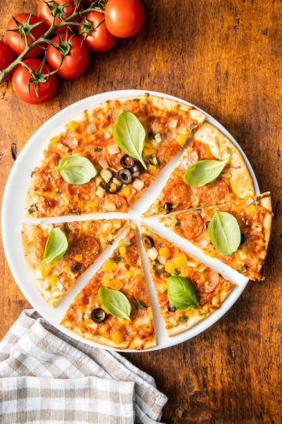 istock Tasty salami pizza. 1241657756