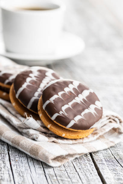 istock Sweet dessert with chocolate cream and chocolate icing 1241659495