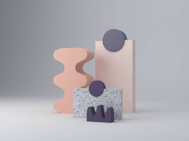 istock Minimal scene with geometrical forms and abstract background. 1241668810