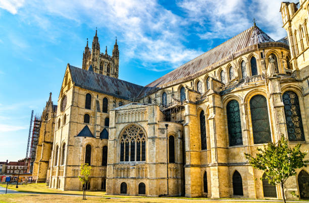 the cathedral of canterbury in kent, england - english culture medieval church built structure imagens e fotografias de stock