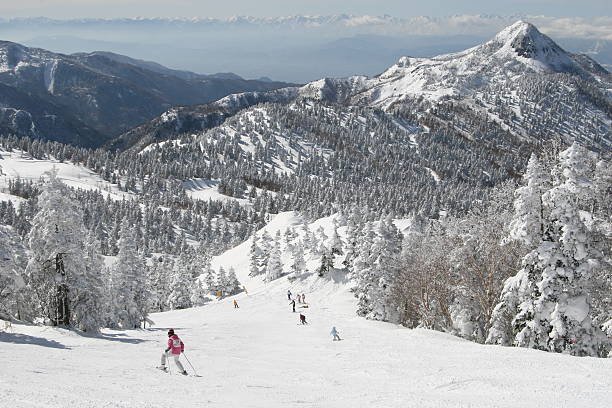 winter ski resort - prefectura de nagano fotografías e imágenes de stock