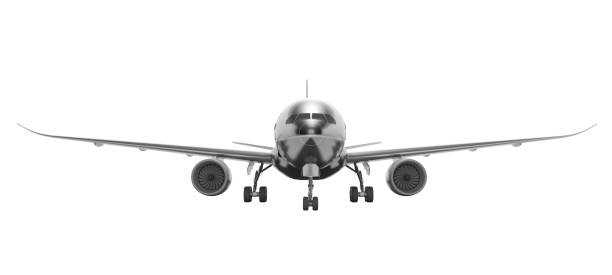 istock Turbocharged passenger plane isolated 3d render on white background no shadow 1241694673
