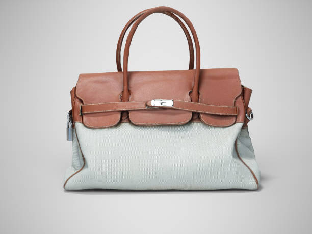 istock 3D rendering brown old bag for grandmother on gray background with shadow 1241706926