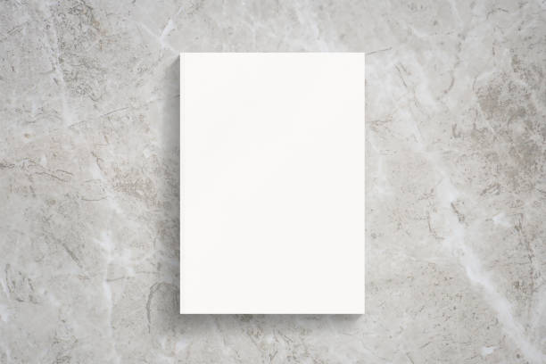 istock Blank portrait magazine cover on marble background as template for design presentation, promotion print, portfolio etc. 1241708024