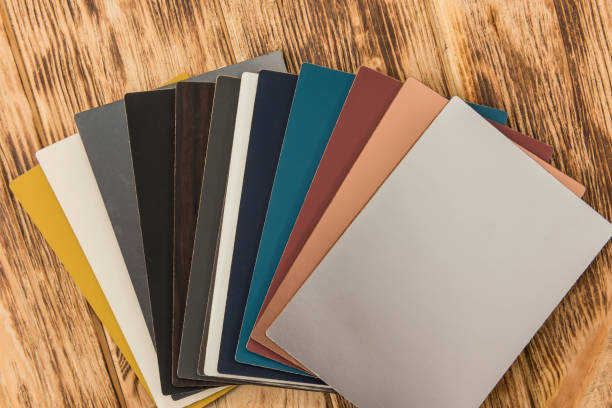 istock Surface parquet floor sampler, oak plank or laminate catalog. Hardwood material, wooden sampler for your furniture home design 1241709085