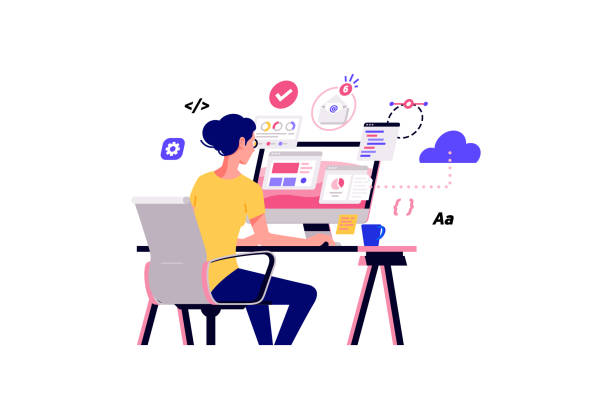 Working At Home Vector Flat Style Illustration Online Career Coworking Space Illustration Young Woman Freelancers Working On Laptop Or Computer At Home Developer At Home In Quarantine Stock Illustration - Download Image Working At Home Vector Flat Style Illustration Online Career Coworking Space Illustration Young Woman Freelancers Working On Laptop Or Computer At Home Developer At Home In Quarantine Stock Illustration - Download Image