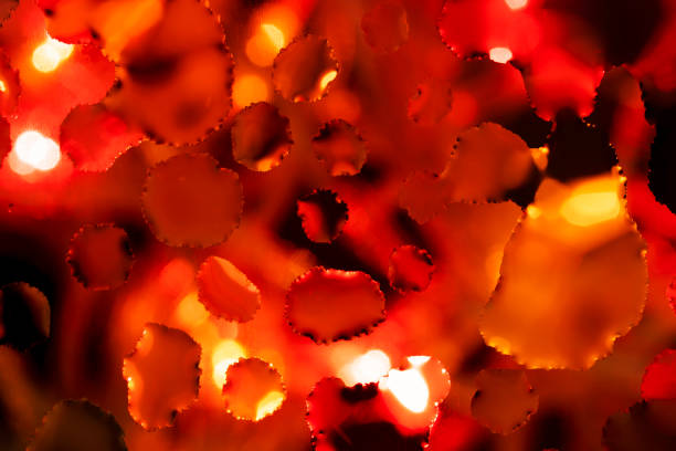 istock Abstract background with red tints splashes. Bubbles macro shot close-up 1241729171