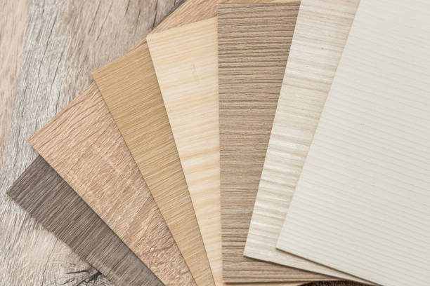 istock Surface parquet floor sampler, oak plank or laminate catalog. Hardwood material, wooden sampler for your furniture home design 1241730765
