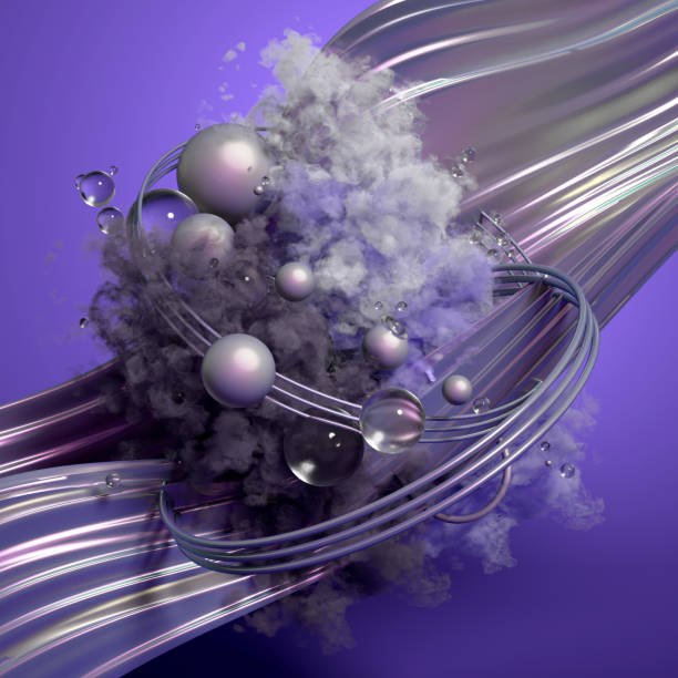 istock Beautiful background with purple smoke and steam. 3d illustration, 3d rendering. 1241738268