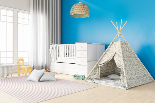 istock Empty Children's Playroom with a Tent 1241738707