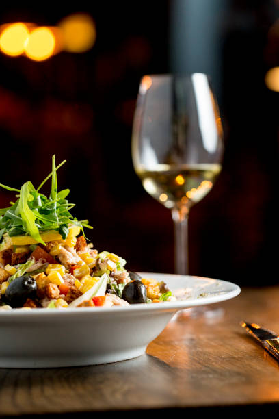 istock Tun salad with olives, corn and rocket 1241751281