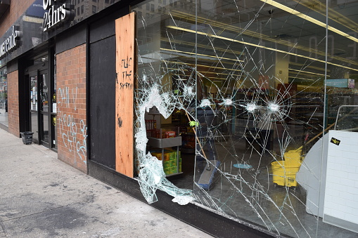Damage to Stores After Protests and Looting on Morning of June 2, 2020