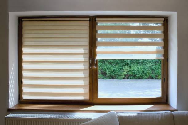 istock Window roller, duo system day and night.  Cozy home interior. 1241789613