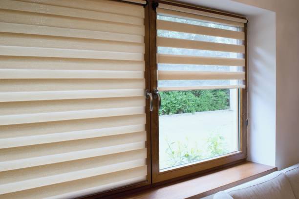 istock Window roller, duo system day and night.  Cozy home interior. 1241789616
