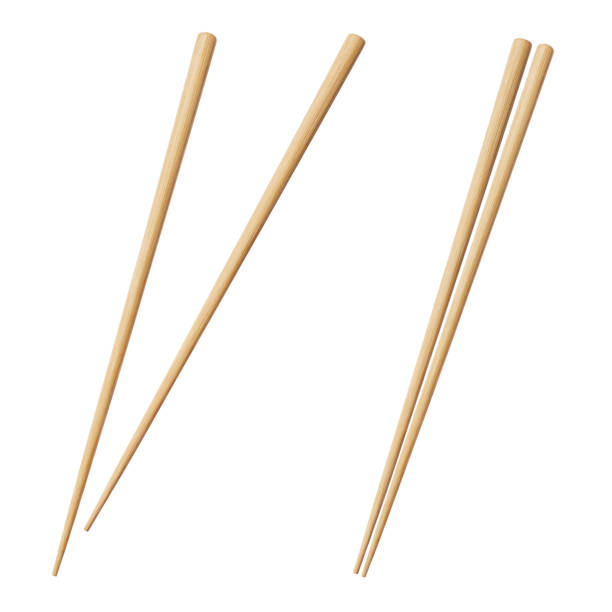 istock Set of wooden chopsticks on white 1241799027