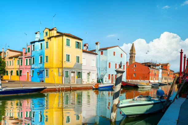 istock Boats and colored houses 1241815948