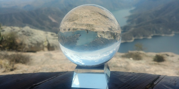 ball and glass base in Mirador Vigilante dam Zimapan Hidalgo Mexico