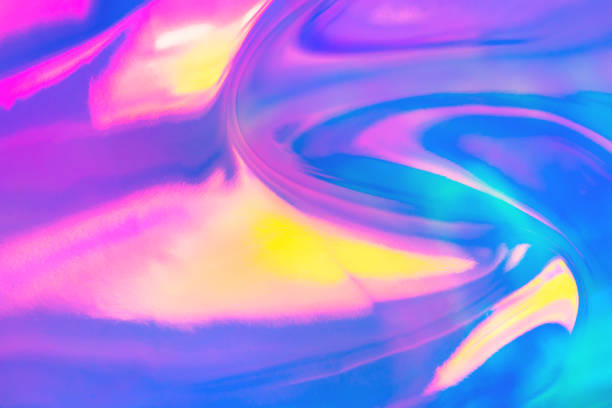 istock Abstract trendy rainbow colored blurred holographic background 1241823086