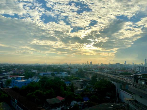 istock silhouette city cloudy sky view 1241827608