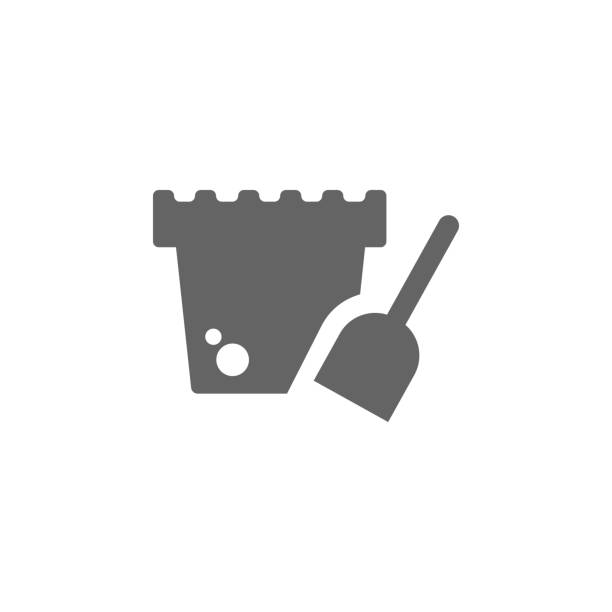 ilustrações de stock, clip art, desenhos animados e ícones de sandcastle, beach shovel icon. simple vector summer icons for ui and ux, website or mobile application - sand sandcastle built structure apartment