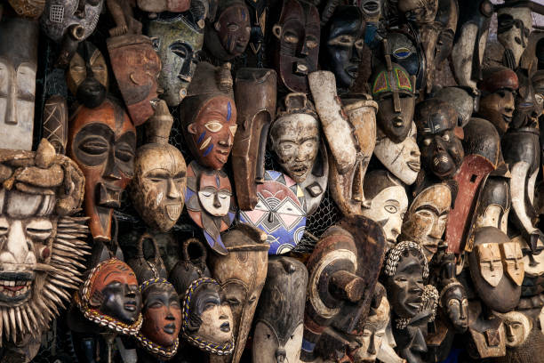 istock African masks on sale 1241850338