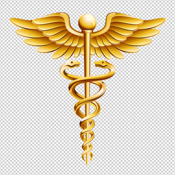Vector Caduceus Medical Icon Caduceus Medical Icon/ emblem created in Vector. caduceus medical symbol backgrounds stock illustrations