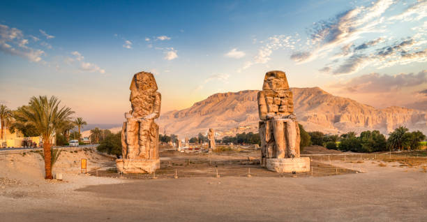 istock Colossi of Memnon at sunset 1241891880