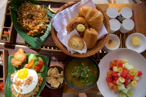istock Morning Breakfast In The Tray In Bali 1241921989
