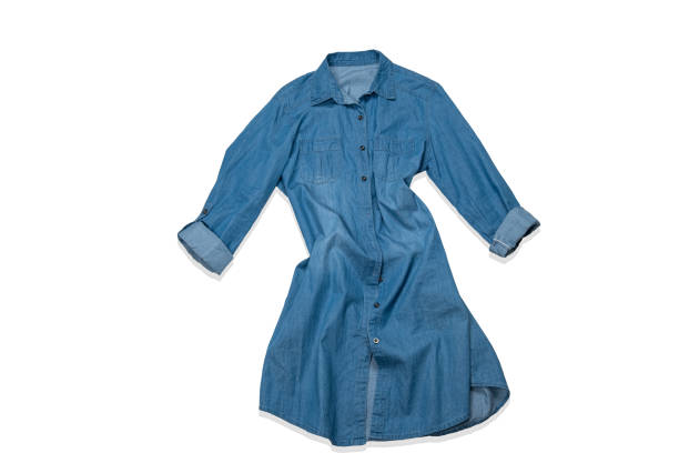 istock denim dress isolated on a white background 1241972394