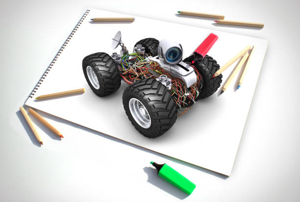 istock Drone Car Design on Sketch Book 1241974794