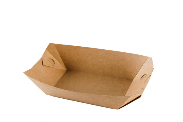istock Eco natural plate for food with empty space. Disposable ecological utensils on white background. Sustainability of planet. Cardboard plate made of fiber of bamboo and bagasse. 1241978238