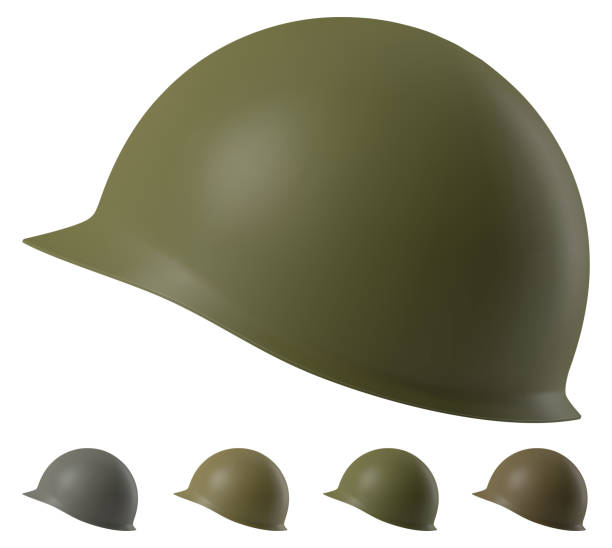 ilustraciones, imágenes clip art, dibujos animados e iconos de stock de casco militar m1 de ee. uu. - casco militar