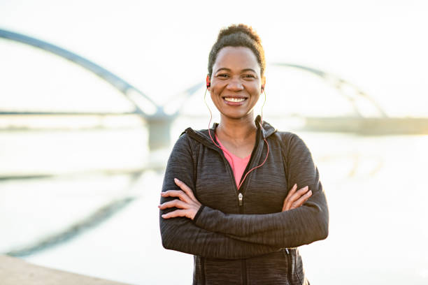 istock Happy Athletic woman looking at camera. 1242010060