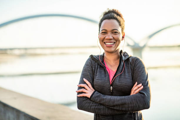 istock Happy Athletic woman looking at camera. 1242045791