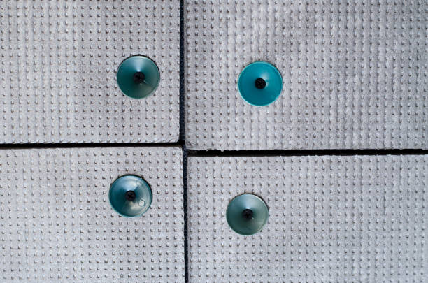 Joint of foam sheets on the ceiling.