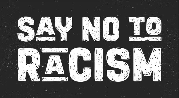 illustrations, cliparts, dessins animés et icônes de dites non au racisme. message texte pour l’action de protestation - protest stop gesture stop sign no