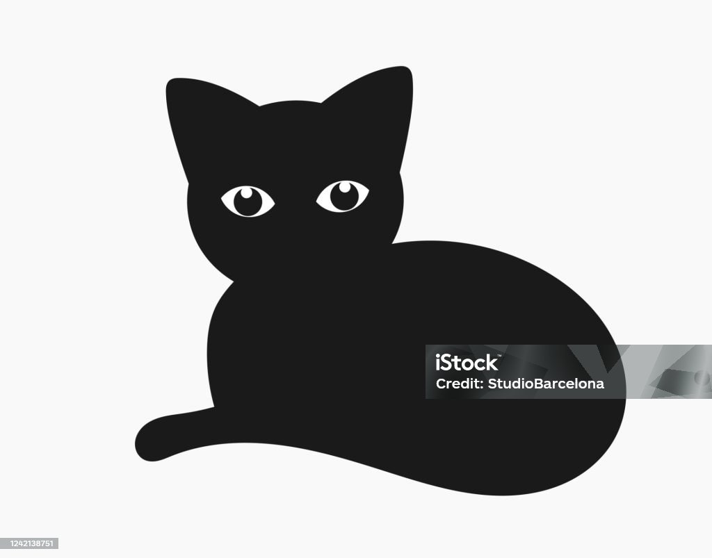Black Cat Icon Stock Illustration - Download Image Now - Domestic Cat,  Relaxation, Sleeping - iStock