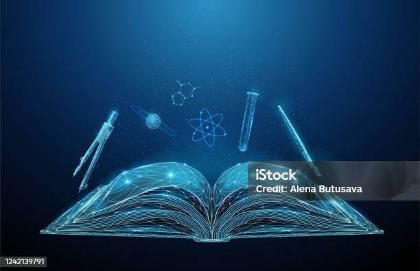 抽象開放課本與學校科目圖示向量圖形及更多教育圖片 - 教育, 科學, 技術