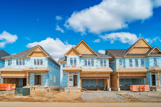 istock Houses under construction in a new residential district 1242149844