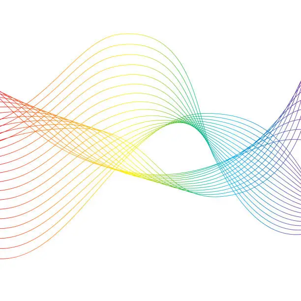 Vector illustration of Rainbow Wave on Transparent Background