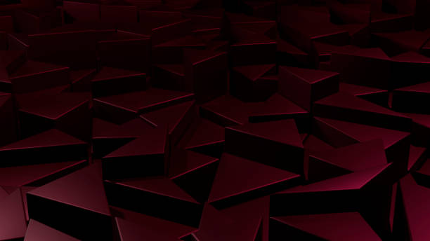 Maroon triangular blocks for background abstract image - 3D stock photo