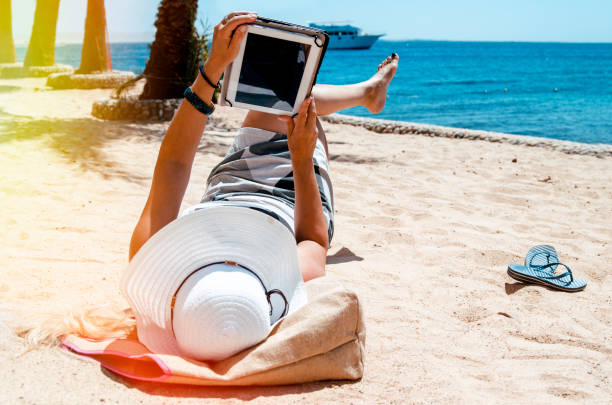 istock Get the online job done while enjoy on the beach 1242191802