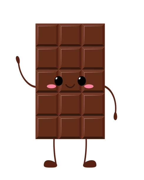 Cute Chocolate Bar Character Vector Stock Illustration - Download Image Now  - Chocolate, Emoticon, Anthropomorphic Face - iStock