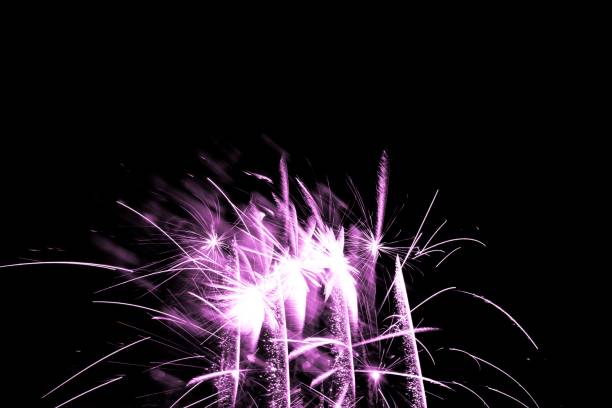istock Luxury fireworks event sky show with pink glow stars 1242229886