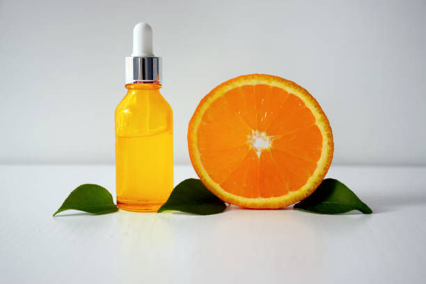 istock Vitamin C serum in cosmetic bottle 1242264601