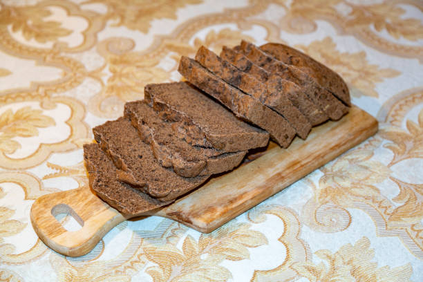 istock Freshly baked appetizing bread from the oven 1242283040