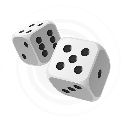 Vector illustration of a dices on white