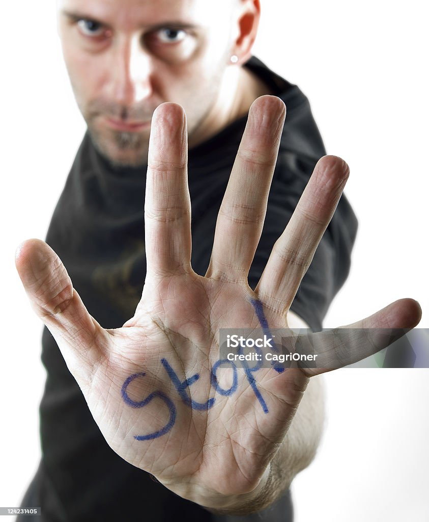 Uomo dicendo stop - Foto stock royalty-free di Adulto